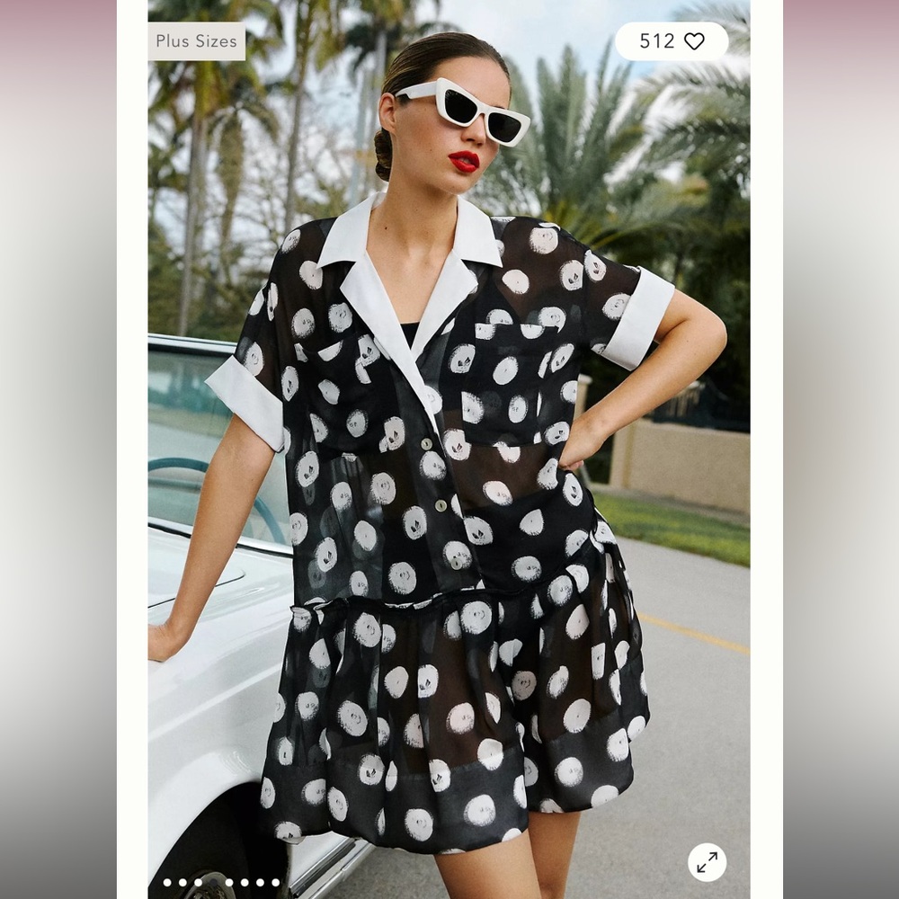 Polka Dot Dress. Slip included. Size S